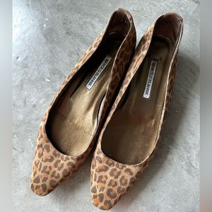 Manolo Blahnik animal print ballet flat